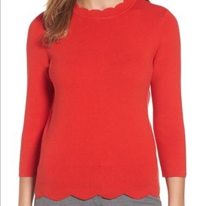 Halogen Scalloped Edge Sweater